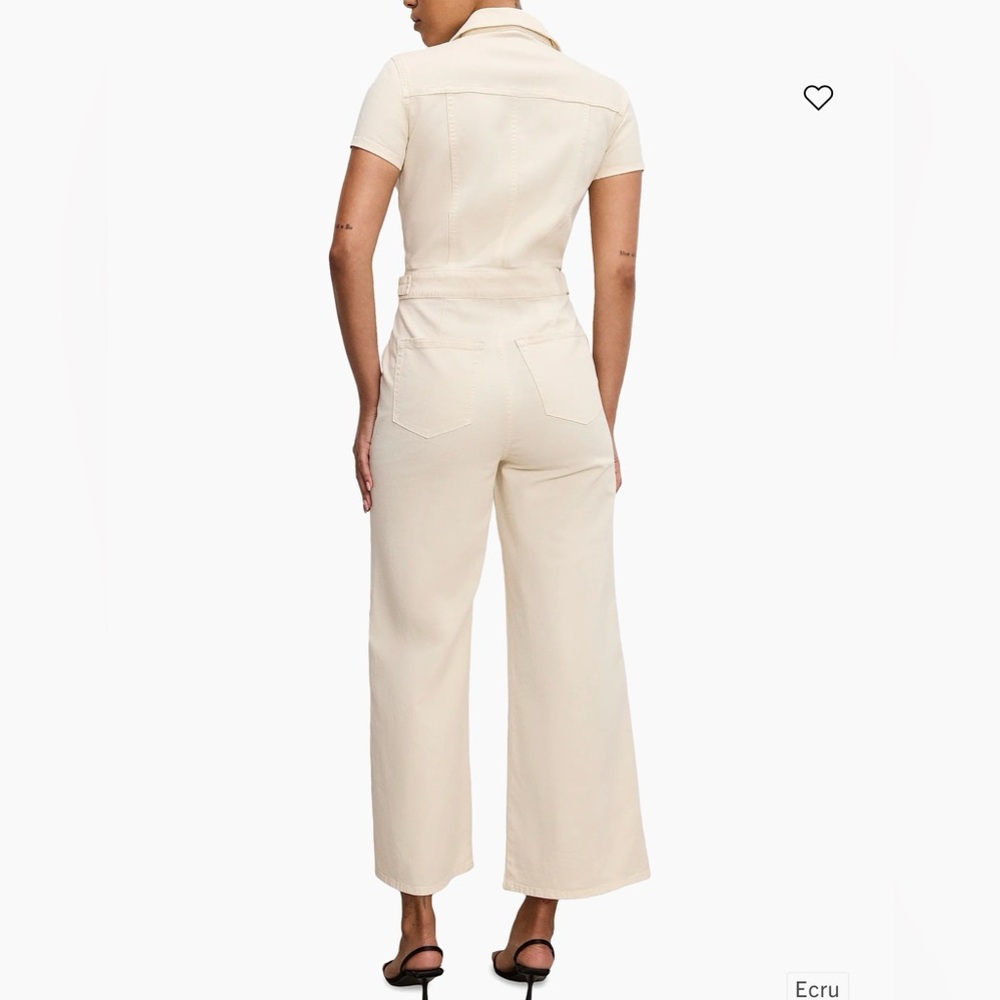 Good American “Pallazo Cropped Jumpsuit”, Ecru, New With Tags, 2XL - Picture 2 of 9